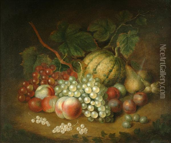 Still Life With Melonand Other Fruit Oil Painting - George Gray