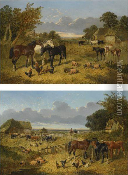 Farmyard Views Oil Painting - John Frederick Herring Snr