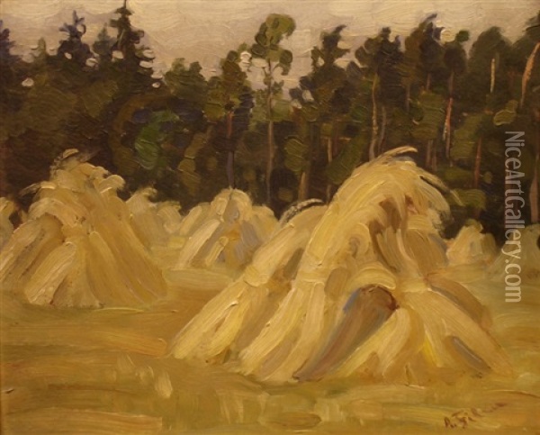Rye-straw Oil Painting - Albert Filka