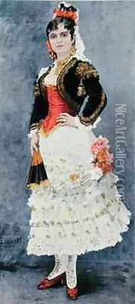 Celestine Galli Marie 1840-1905 in the role of Carmen Oil Painting - Henri-Lucien Doucet