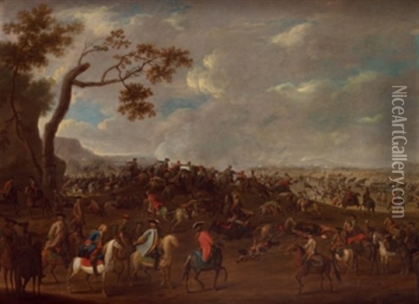 Escena De Batalla En Flandes Oil Painting - Georg Philipp Rugendas the Elder