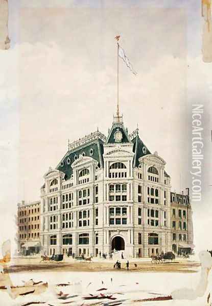Mutual Life Insurance Company Building Oil Painting - George Browne Post
