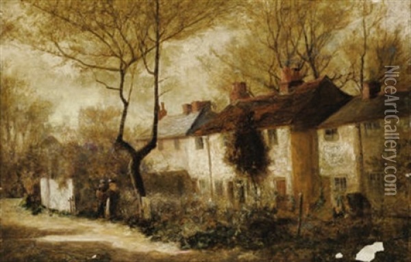 Village Houses Oil Painting - Gustave Courbet