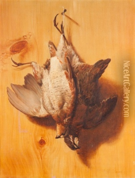 Bobwhite Quail And Woodcock (2 Works) Oil Painting - James Brade Sword