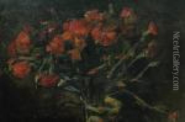 Carnations Oil Painting - Petrascu Gheorghe