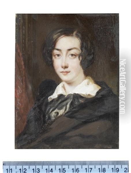 Amantine Lucile Aurore Dupin, Later Baroness Dudevant, Known As George Sand (1804-1876) Oil Painting - Francois Theodore Rochard