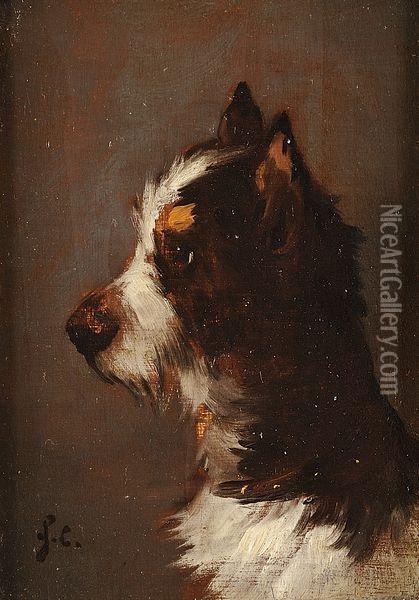 Portrait De Chien Oil Painting - Jules Chardigny