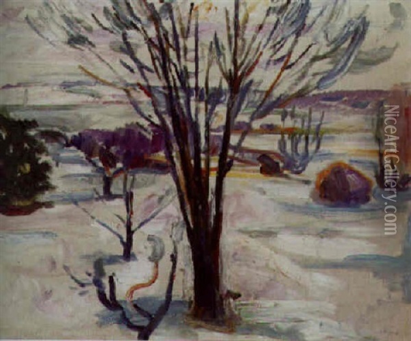 Winterlandschaft In Jeloya Oil Painting - Edvard Munch