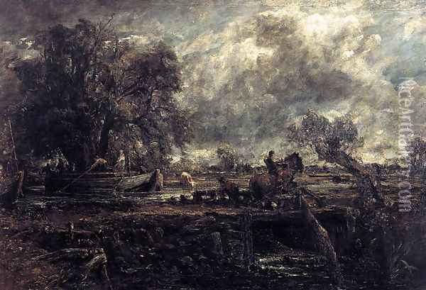 Sketch for The Leaping Horse 1824-25 Oil Painting - John Constable