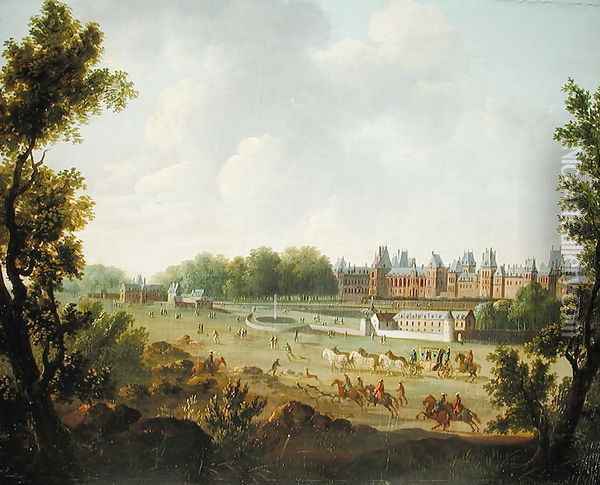 A View of the Royal Palace of Fontainebleau Oil Painting - Hendrik Frans de Cort