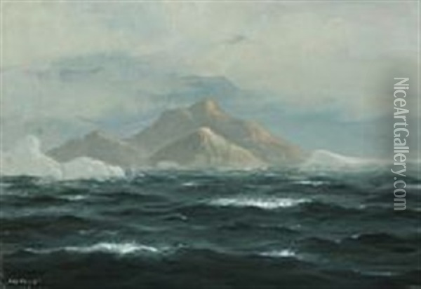 View From Kap Farvel, Greenland Oil Painting - Emanuel A. Petersen
