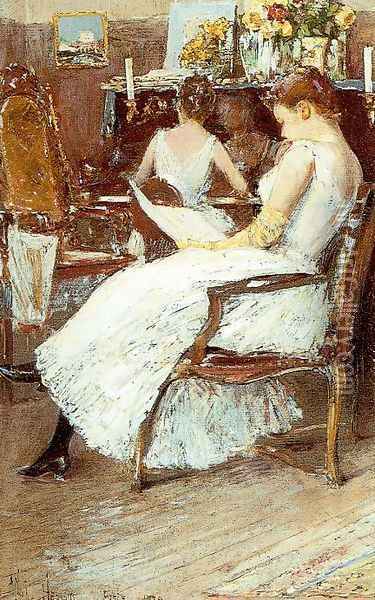 Mrs. Hassam and Her Sister 1889 Oil Painting - Childe Hassam