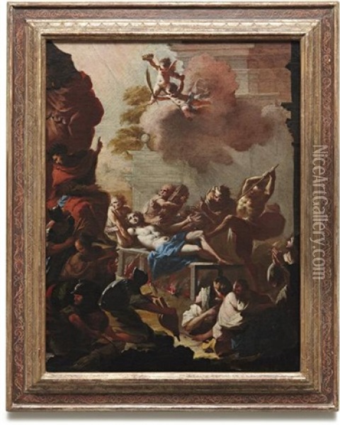 Martyrdom Of St. Lawrence Oil Painting - Francesco Conti