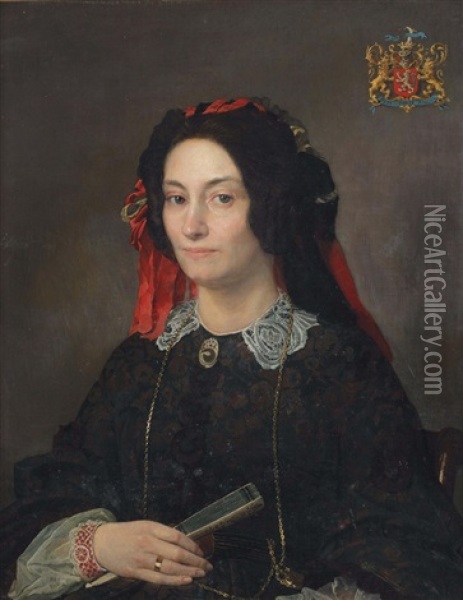 Portrait Of Marie Josephine Jacoba Van Marcke De Lummen (1818-1894) Oil Painting - Sir Lawrence Alma-Tadema