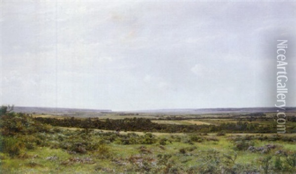 Extensive Landscape Oil Painting - Victor Jean Baptiste Barthelemy Binet