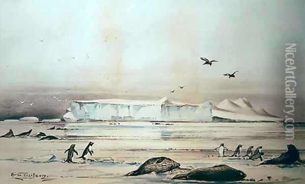 Antarctic Landscape Oil Painting - Edward Adrian Wilson
