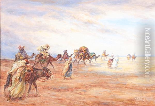 A Passing Storm, Algerian Desert Oil Painting - Arthur Keith
