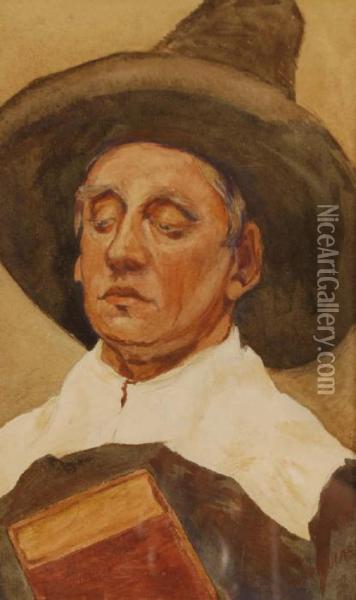 Study Of A Puritan Oil Painting - John Seymour Lucas