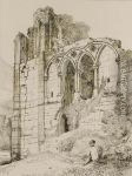 Specimens Of Norman And Gothic 
Architecture And The Castellated And Ecclesiastical Remains Oil Painting - John Sell Cotman