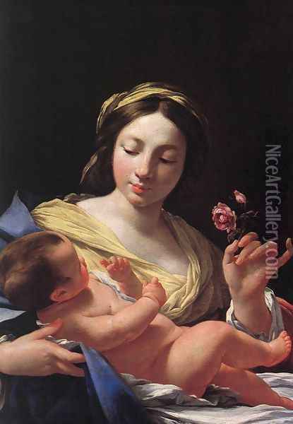 Virgin and Child Oil Painting - Simon Vouet