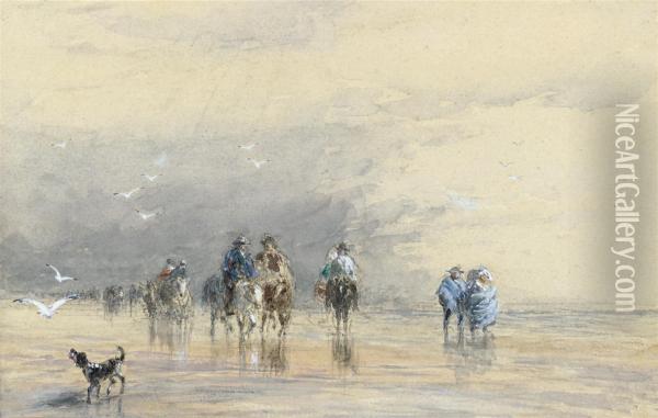Crossing The Margate Sands Oil Painting - Henry Cundell