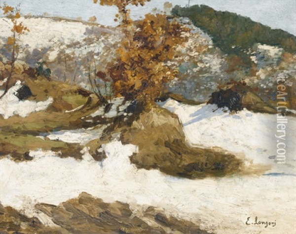 Paesaggio Alpino Oil Painting - Emilio Longoni