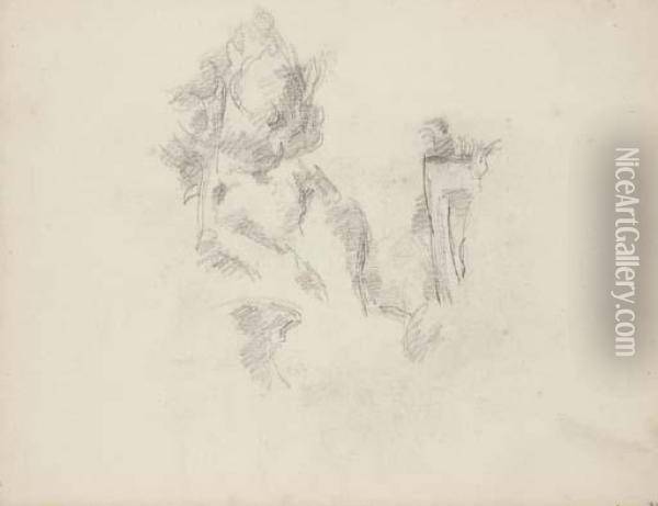 Dans La Carriere De Bibemus Oil Painting - Paul Cezanne