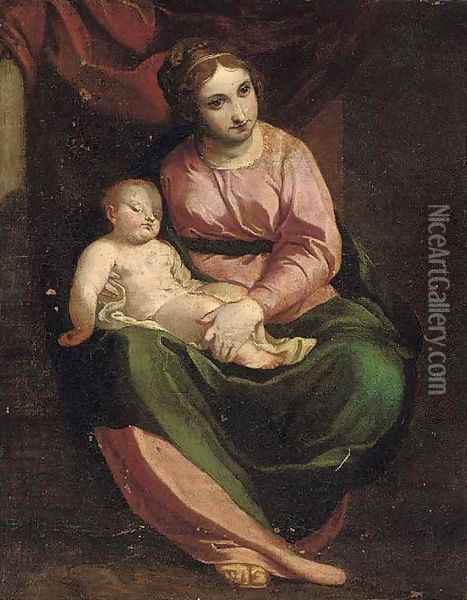 The Madonna and Child Oil Painting - Luca Cambiaso
