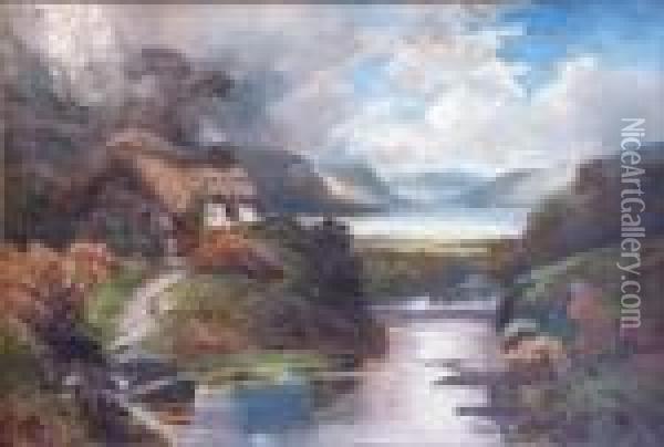 Port Soderick, Isle Of Arran. Oil Painting - Clarence Roe