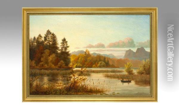 Lake Windermere Withlangdale Pikes Oil Painting - Horace Dawes