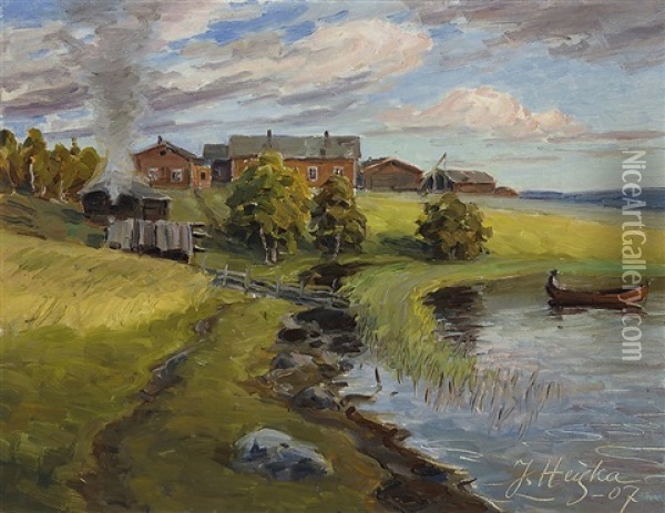 Farmhouse Oil Painting - Jonas Heiska