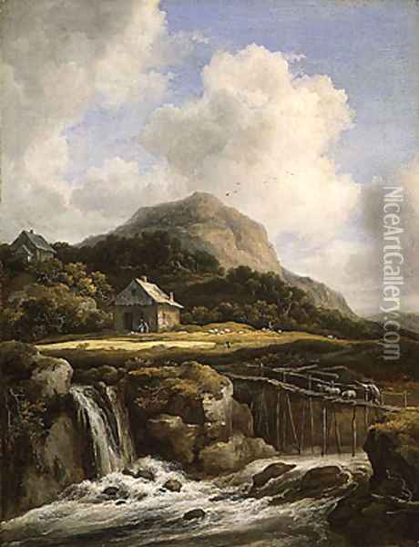 Mountain Torrent probably 1670s Oil Painting - Jan van Goyen