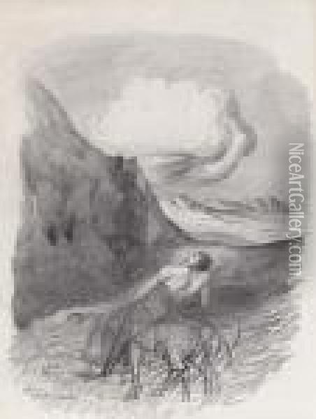 Centaure Dans Un Paysage Oil Painting - Odilon Redon