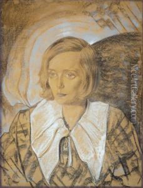 Portrait Jadwiga Sobolewska Von Den Blazejewicz Oil Painting - Stanislaw Ignacy Witkiewicz-Witkacy