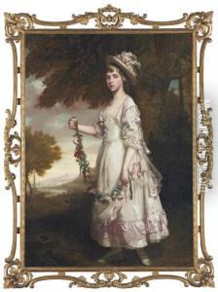 Portrait Of Miss Julia Keasberry Oil Painting - Thomas Beach