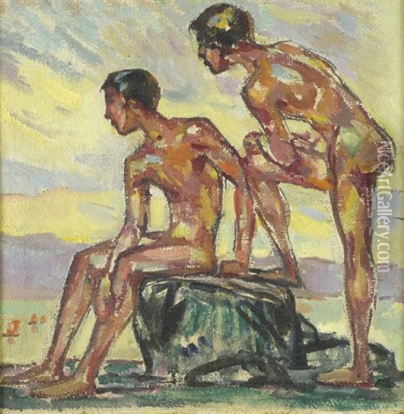 Nudi Oil Painting - (Enrico) Ludolf Verworner