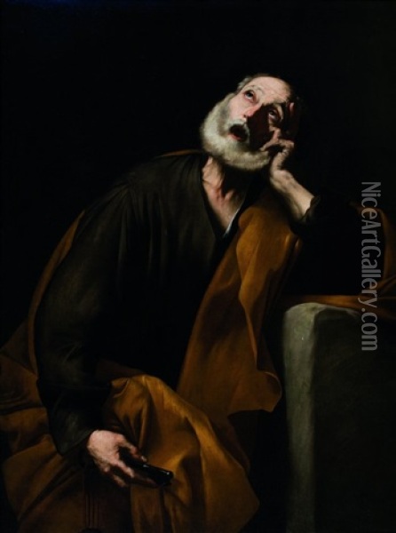 San Pietro In Meditazione Oil Painting - Jusepe de Ribera