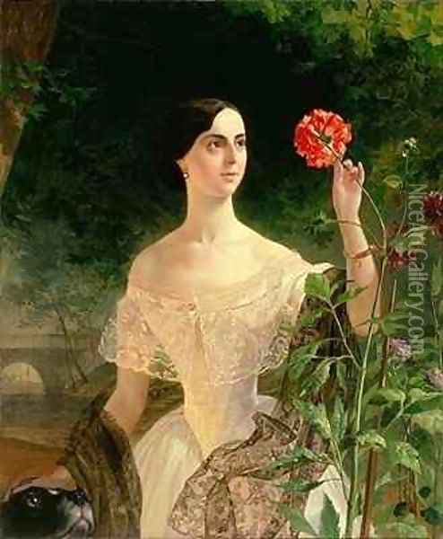Portrait of Sofia Andreyevna Shuvalova 1829-1912 Oil Painting - Karl Pavlovich Bryullov