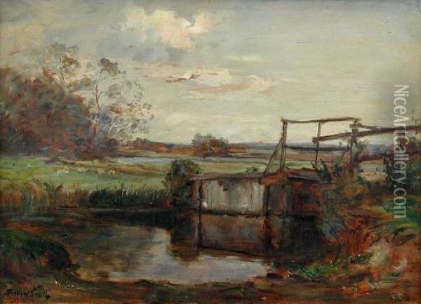 Lock Gates Oil Painting - James Herbert Snell