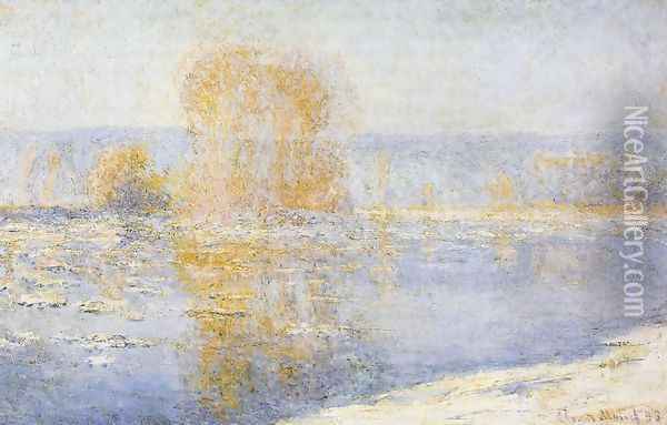 Floating Ice at Bennecourt Oil Painting - Claude Oscar Monet