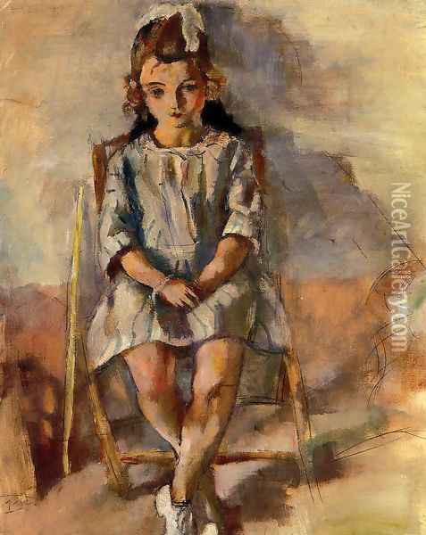 Seated Young Girl II Oil Painting - Jules Pascin