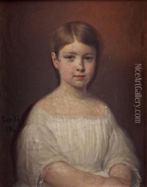 Portrait De Jeune Fille Oil Painting - Louis Eugene Coedes