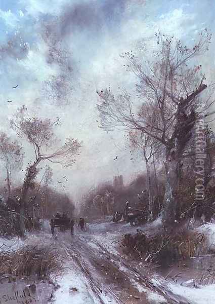 Winter Landscape Oil Painting - George Sheffield