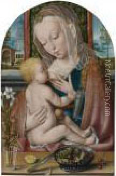 Virgin And Child Oil Painting - Joos Van Cleve