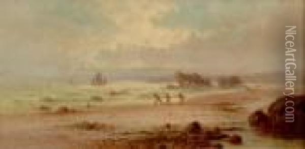 Salvagers On The Foreshore Oil Painting - Sidney Yates Johnson