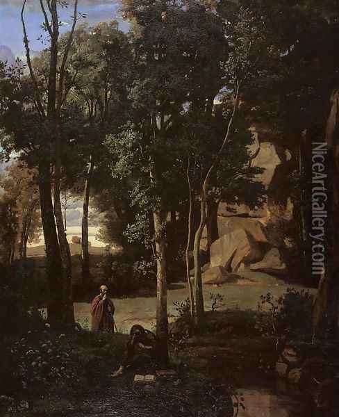 Democritus and the Abderiti Oil Painting - Jean-Baptiste-Camille Corot