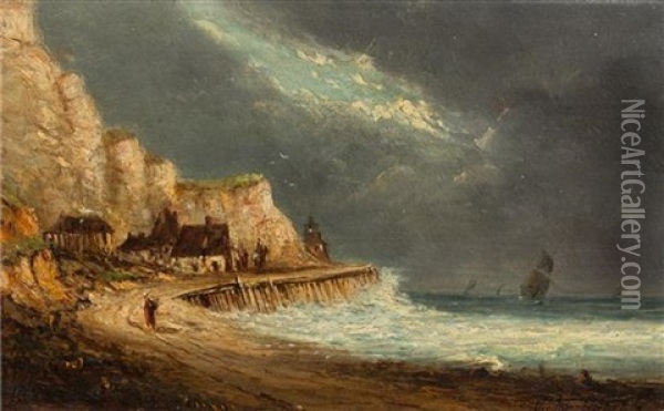 Coastal Scene Oil Painting - Leon Victor Dupre