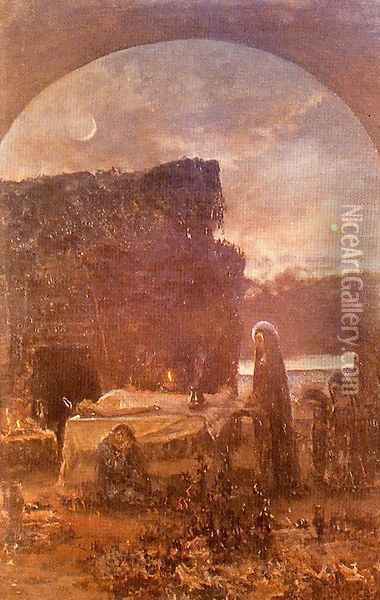 El santo entierro Oil Painting - Antonio Munoz Degrain