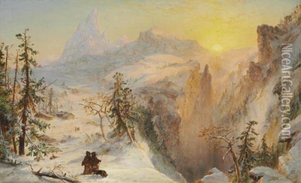 Winter In Switzerland Oil Painting - Jasper Francis Cropsey