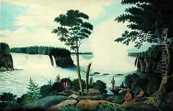 Niagara Falls from Below Oil Painting - Thomas Davies